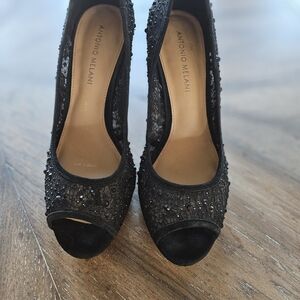 Antonio Melani Vero Cuoio Sequin Formal High Heels 7.5M